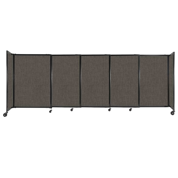 Versare StraightWall Sliding Portable Partition 11'3" x 4' Mocha Fabric 1448544 - main
